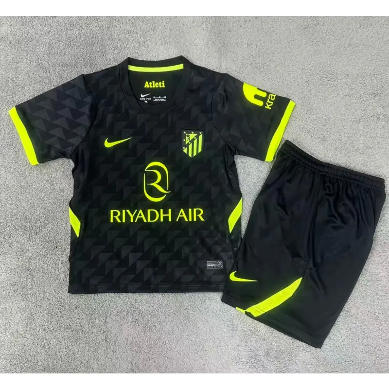 Camiseta Atlético de Madrid Away Equipación 2026/2027 Negro Niño Kit