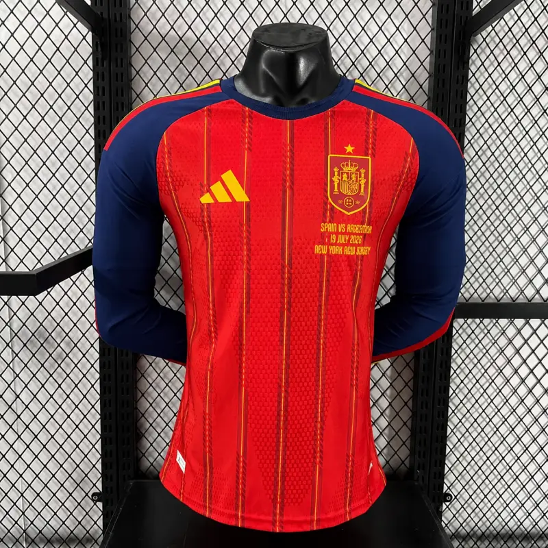 Camiseta España Home Equipación Mundial 2026 ML Rojo/Azul Edición Final (EDICIÓN JUGADOR)