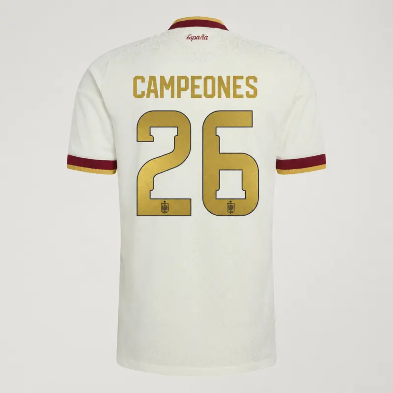 Camiseta España Away Equipación Mundial 2026 Blanco Edición Campeones