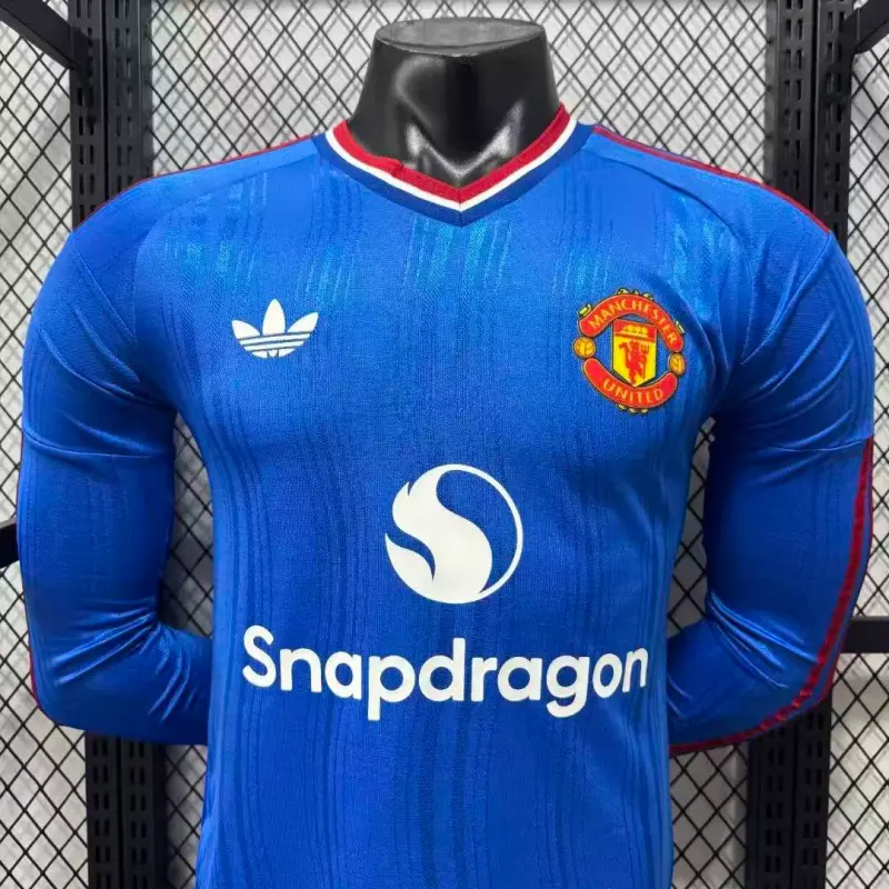Camiseta Manchester United Away Equipación 2026/2027 ML Azul (EDICIÓN JUGADOR)