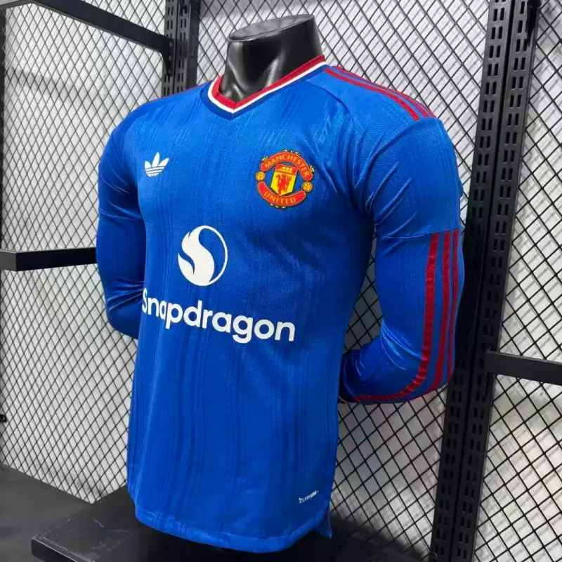 Camiseta Manchester United Away Equipación 2026/2027 ML Azul (EDICIÓN JUGADOR)