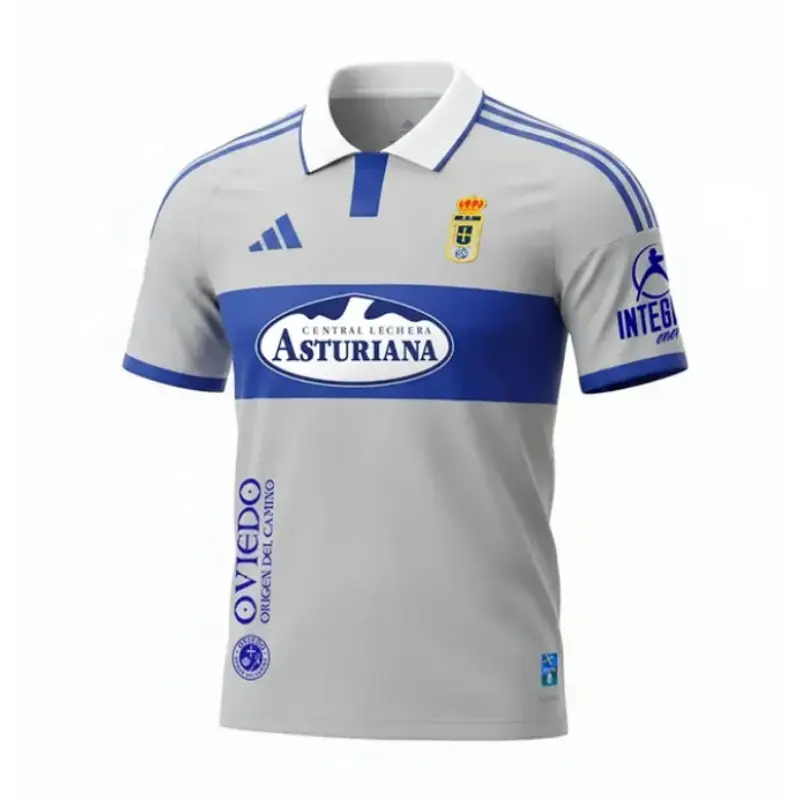 Camiseta Real Oviedo Third Equipación 2026/2027 Blanco con Parche La Liga