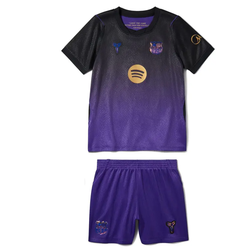 Camiseta Barcelona Away Equipación 2026/2027 Negro/Morado Niño Kit