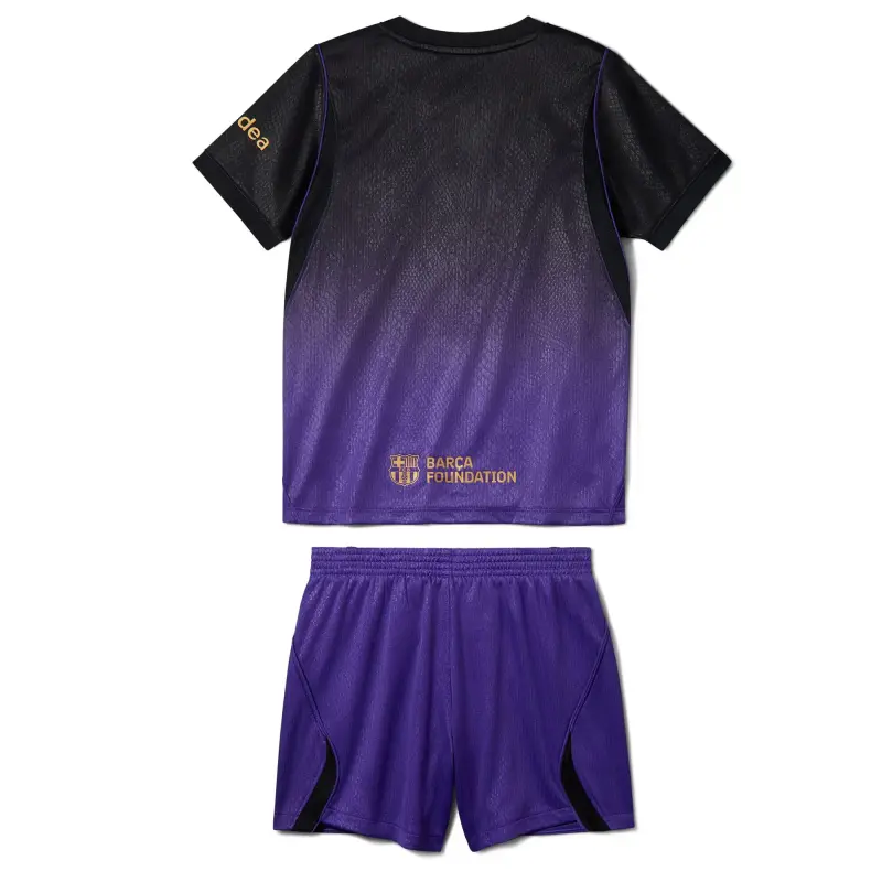 Camiseta Barcelona Away Equipación 2026/2027 Negro/Morado Niño Kit