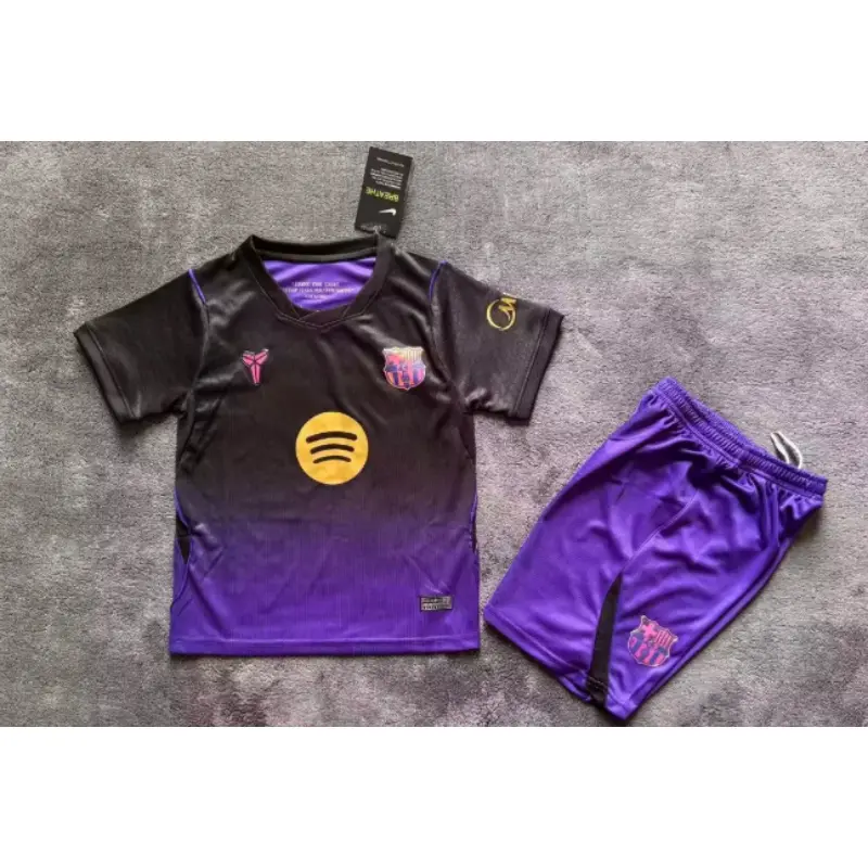 Camiseta Barcelona Away Equipación 2026/2027 Negro/Morado Niño Kit