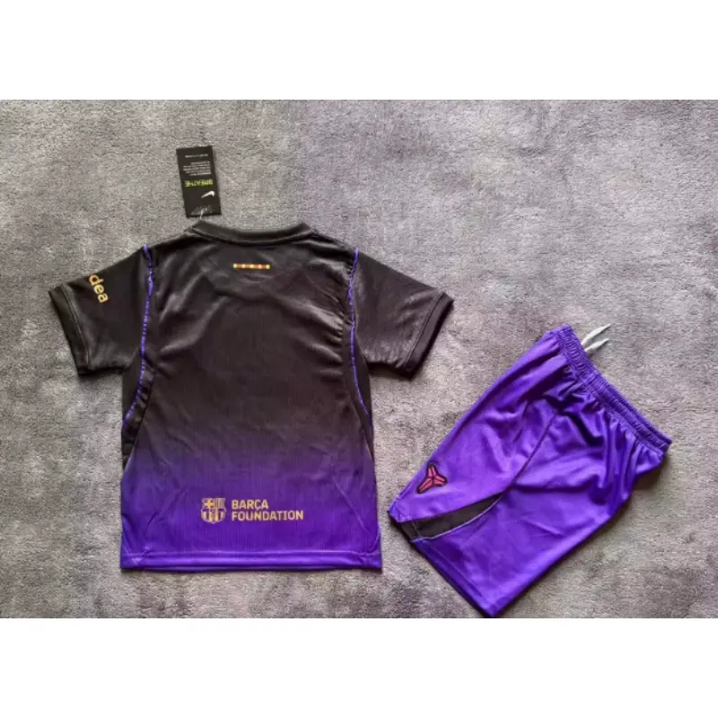 Camiseta Barcelona Away Equipación 2026/2027 Negro/Morado Niño Kit