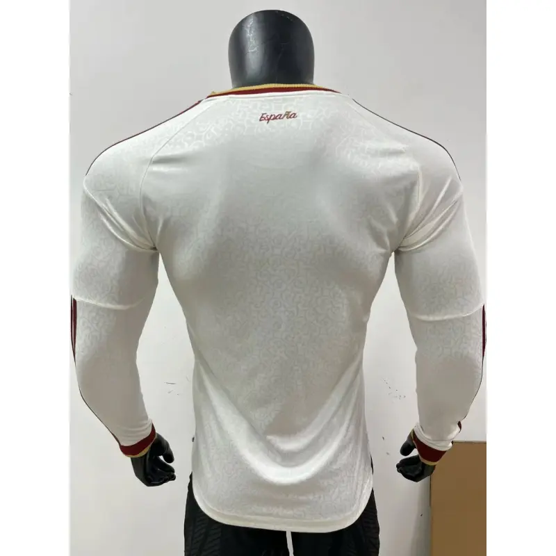 Camiseta España Away Equipación Mundial 2026 ML Blanco 2 Estrellas (EDICIÓN JUGADOR)