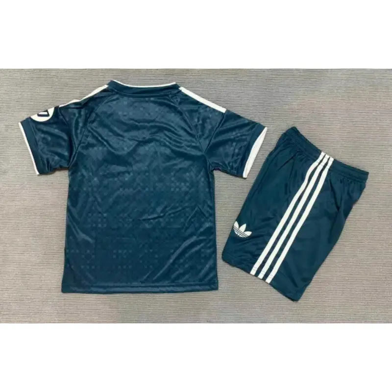 Camiseta Real Madrid Away Equipación 2026/2027 Verde Oscuro Niño Kit con Parche HP