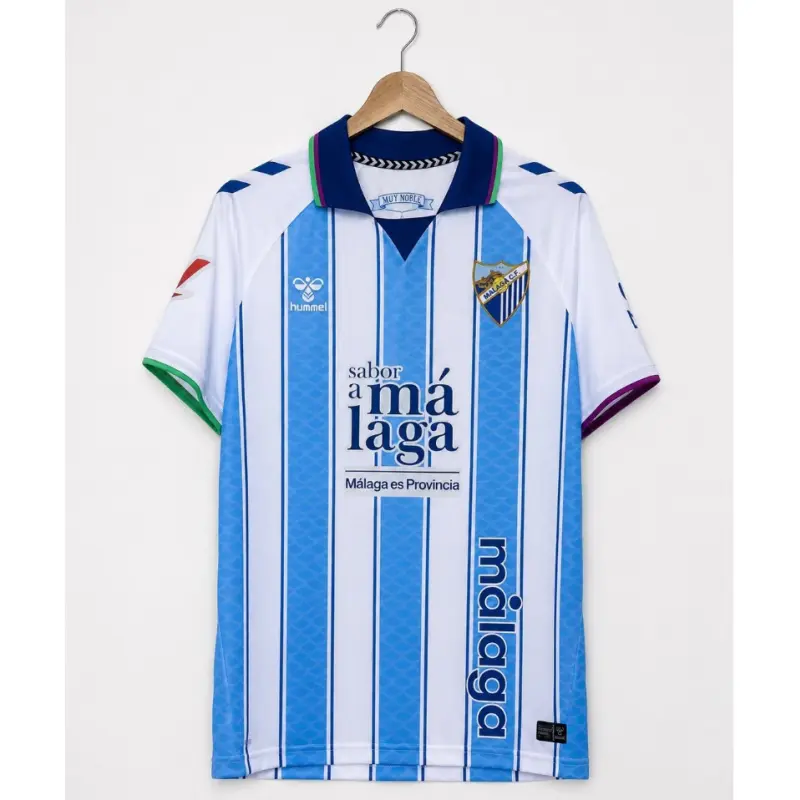 Camiseta Málaga CF Home Equipación 2026/2027 Azul/Blanco con Parche La Liga