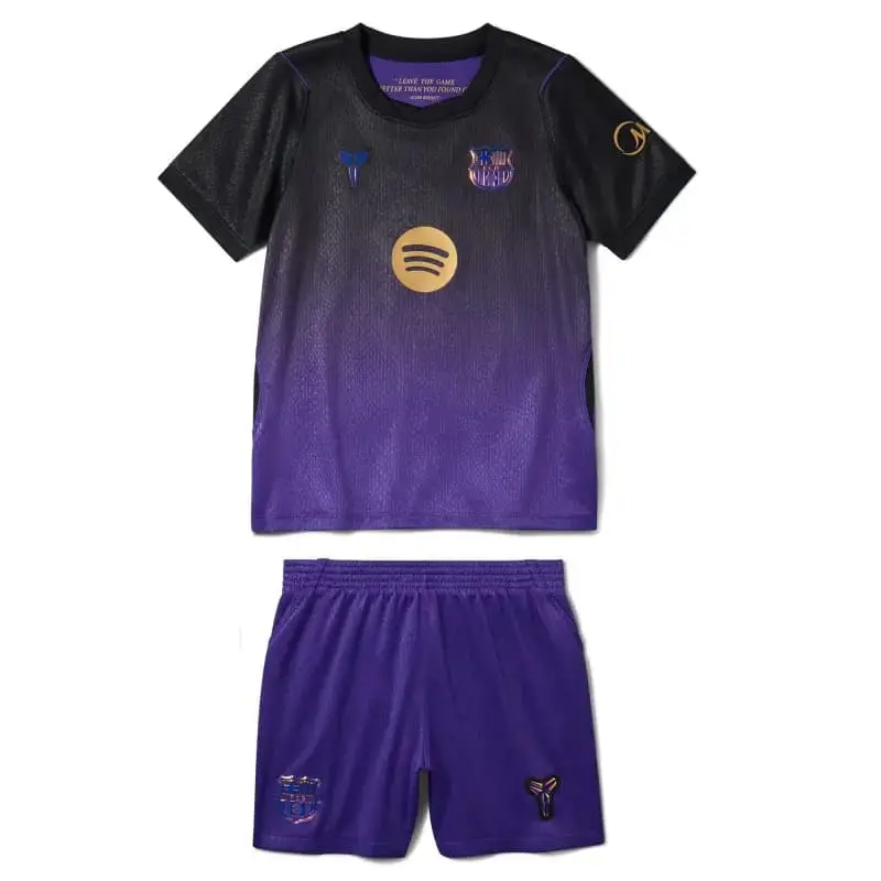 Camiseta CUBARSÍ 5 Barcelona Away Equipación 2026/2027 Negro/Morado Niño Kit UCL
