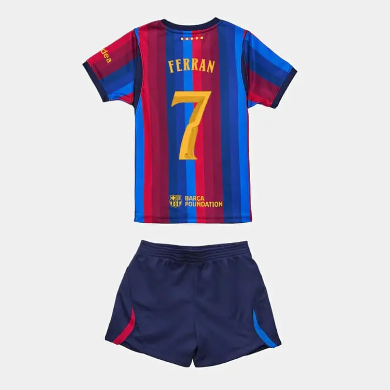 Camiseta FERRAN 7 Barcelona Home Equipación 2026/2027 Rojo/Azul Niño Kit UCL
