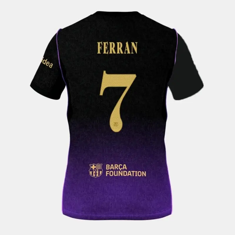 Camiseta FERRAN 7 Barcelona Away Equipación 2026/2027 Negro/Morado UCL