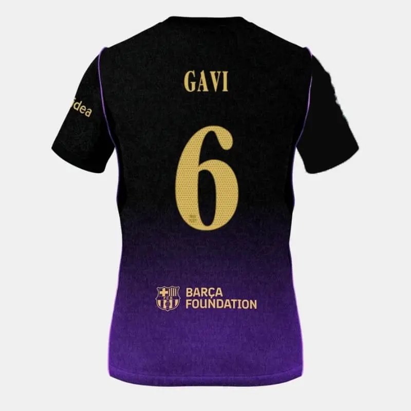 Camiseta GAVI 6 Barcelona Away Equipación 2026/2027 Negro/Morado UCL