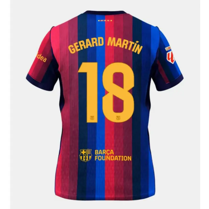Camiseta GERARD MARTÍN 18 Barcelona Home Equipación 2026/2027 Rojo/Azul con Parche La Liga