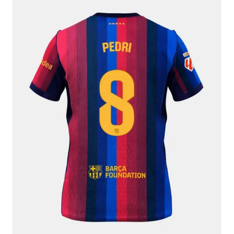 Camiseta PEDRI 8 Barcelona Home Equipación 2026/2027 Rojo/Azul con Parche La Liga