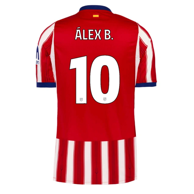 Camiseta ÁLEX B. 10 Atlético de Madrid Home Equipación 2026/2027 Rojo/Blanco UCL