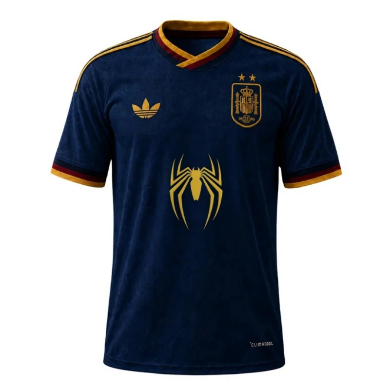 Camiseta España Mundial 2026 x Spiderman Azul 2 Estrellas