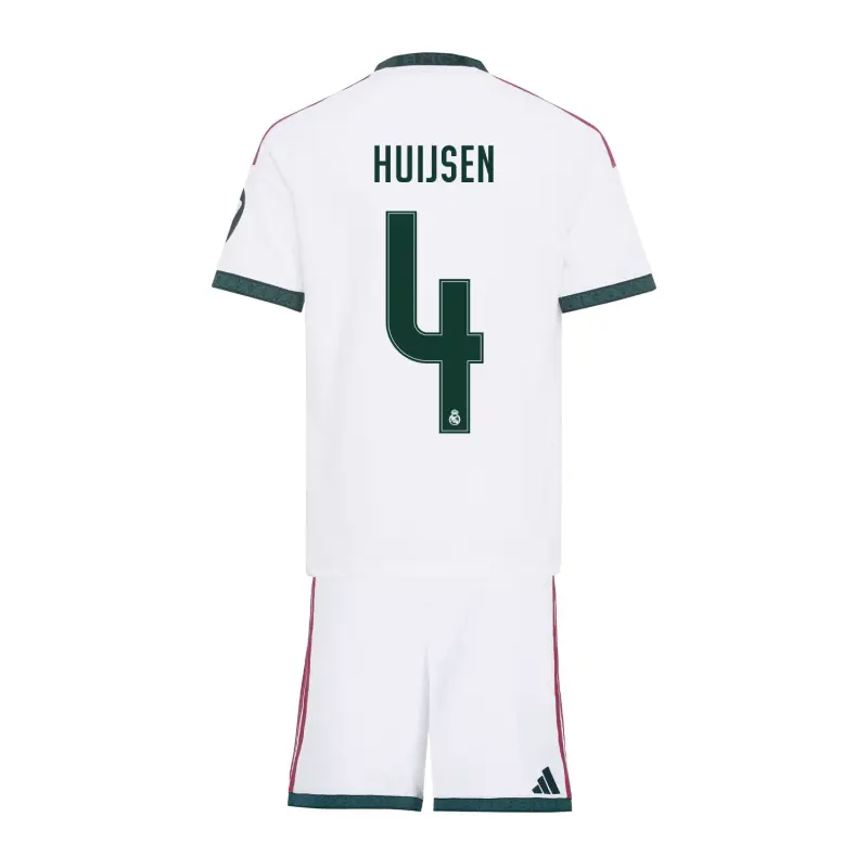 Camiseta HUIJSEN 4 Real Madrid Home Equipación 2026/2027 Blanco Niño Kit con Parche HP