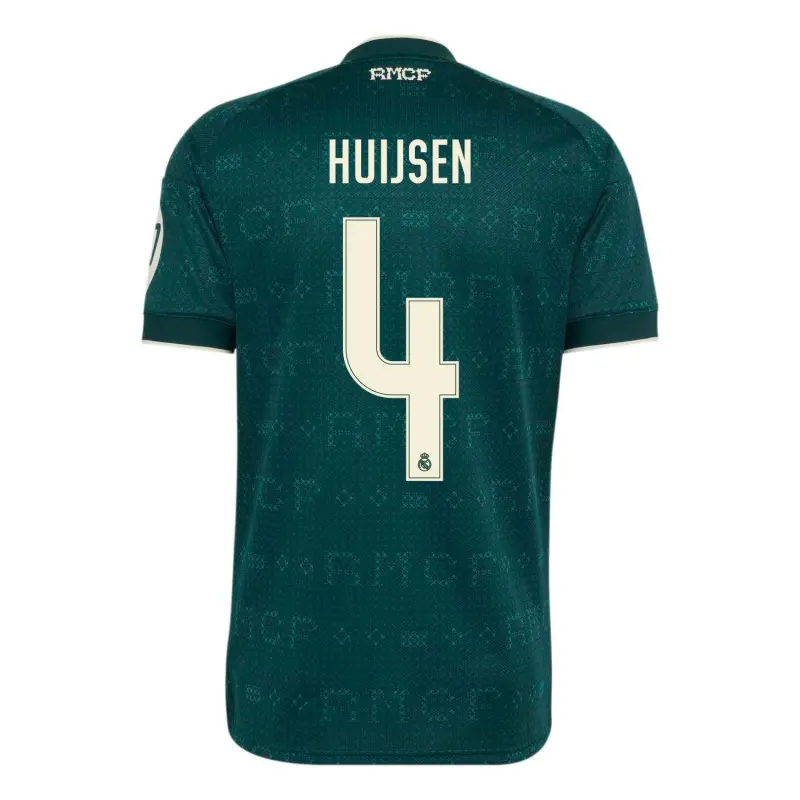 Camiseta HUIJSEN 4 Real Madrid Away Equipación 2026/2027 Verde Oscuro con Parche HP