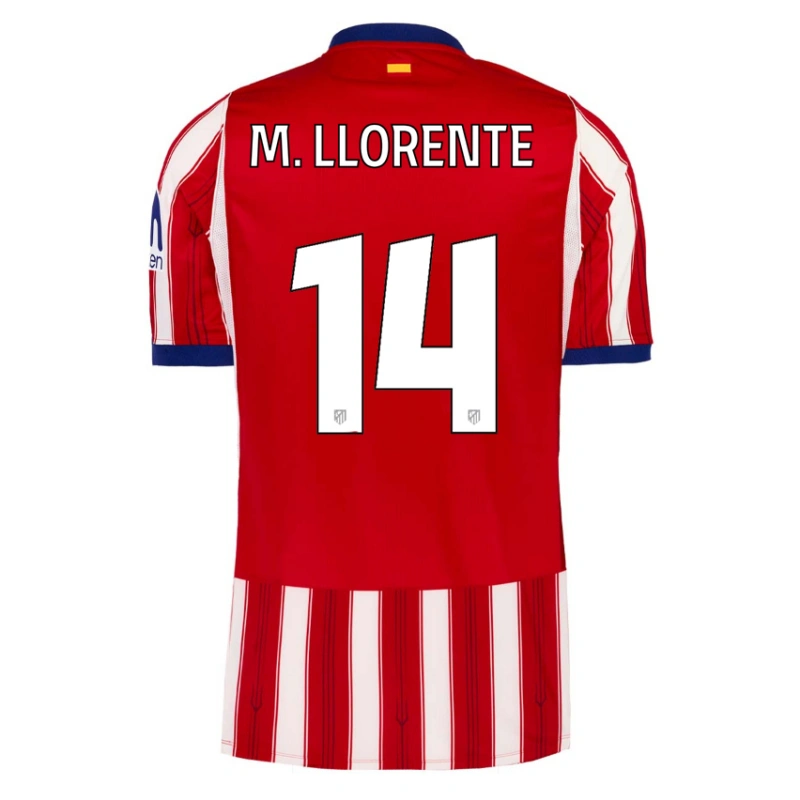 Camiseta M. LLORENTE 14 Atlético de Madrid Home Equipación 2026/2027 Rojo/Blanco UCL