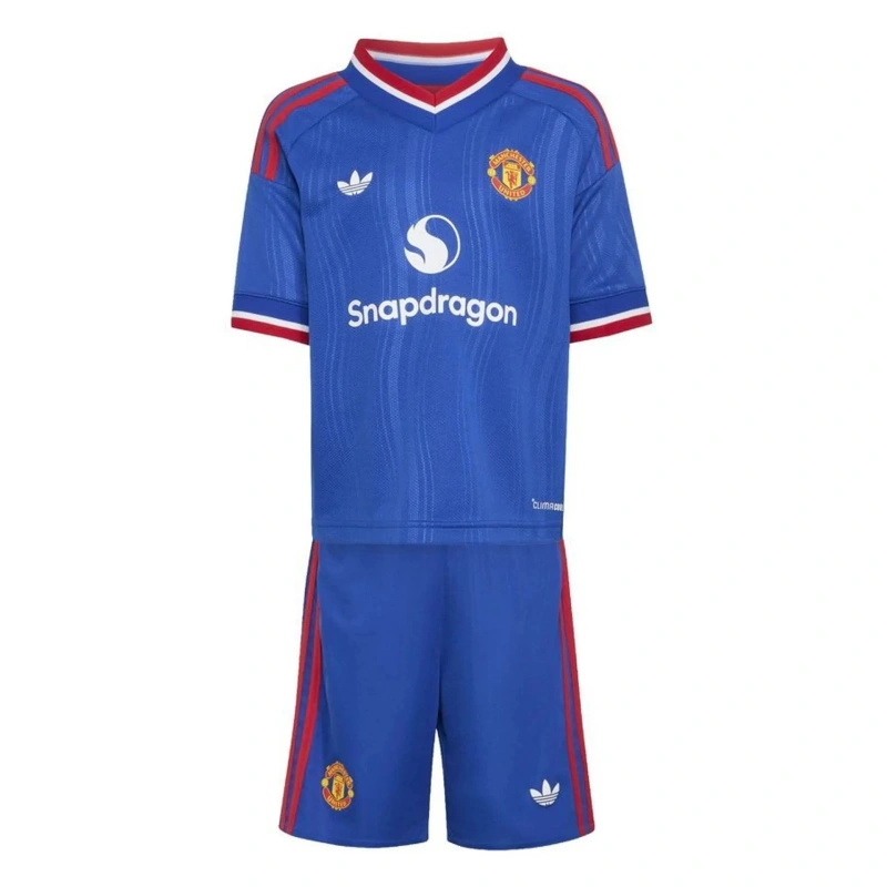 Camiseta Manchester United Away Equipación 2026/2027 Azul Niño Kit