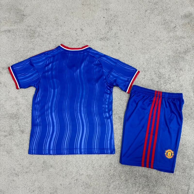 Camiseta Manchester United Away Equipación 2026/2027 Azul Niño Kit