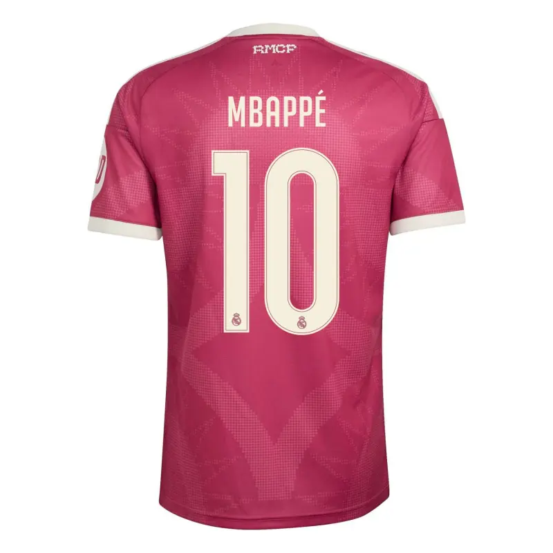 Camiseta MBAPPÉ 10 Real Madrid Third Equipación 2026/2027 Rosao con Parche HP