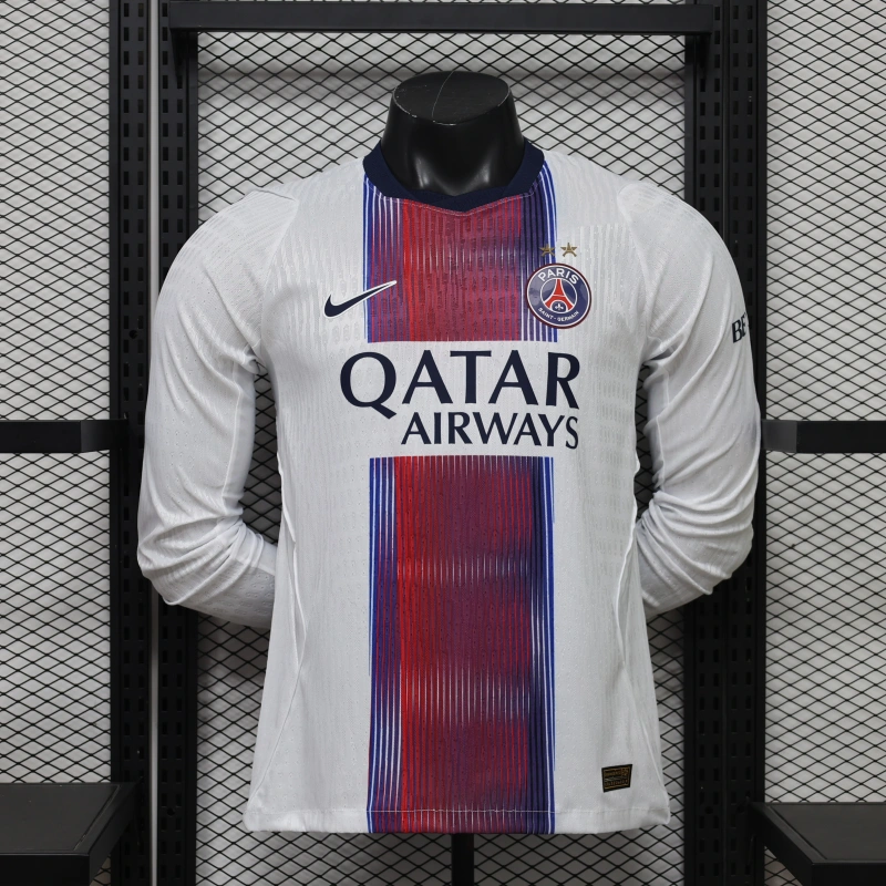 Camiseta PSG Away Equipación 2026/2027 ML Blanco con Dos Estrellas (EDICIÓN JUGADOR)