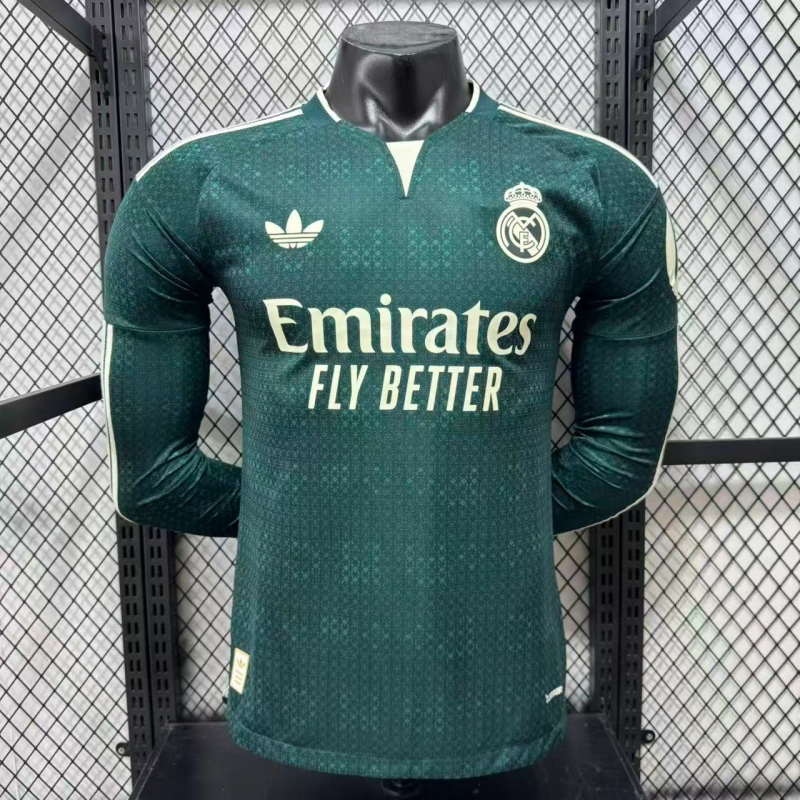 Camiseta Real Madrid Away Equipación 2026/2027 ML Verde Oscuro (EDICIÓN JUGADOR)