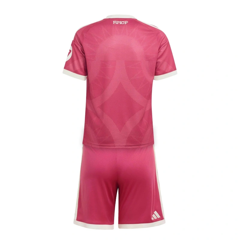 Camiseta Real Madrid  Third Equipación 2026/2027 Rosa Niño Kit con Parche HP