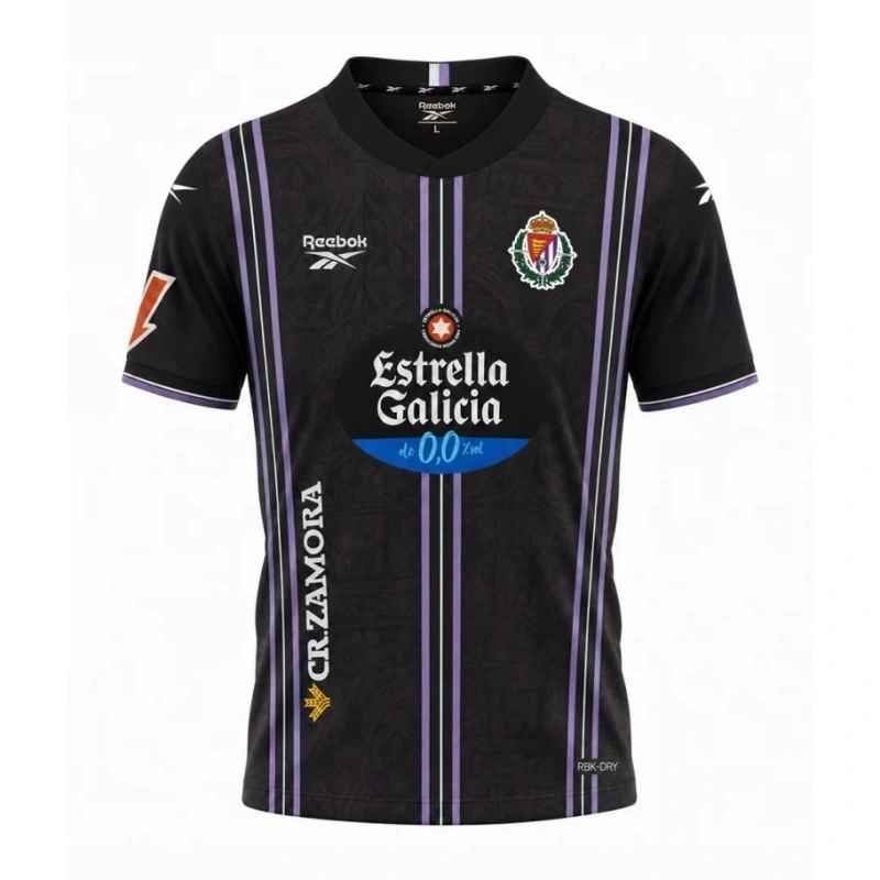 Camiseta Real Valladolid Away Equipación 2026/2027 Negro con Parche La Liga