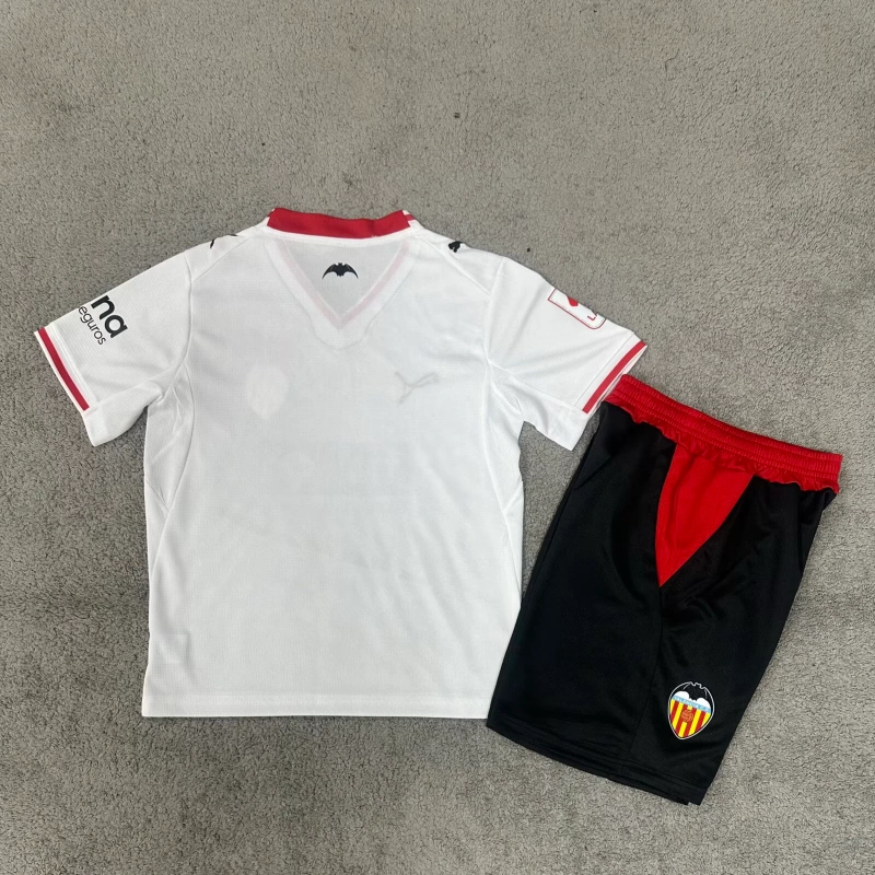 Camiseta Valencia Home Equipación 2026/2027 Blanco Niño Kit con Parche La Liga