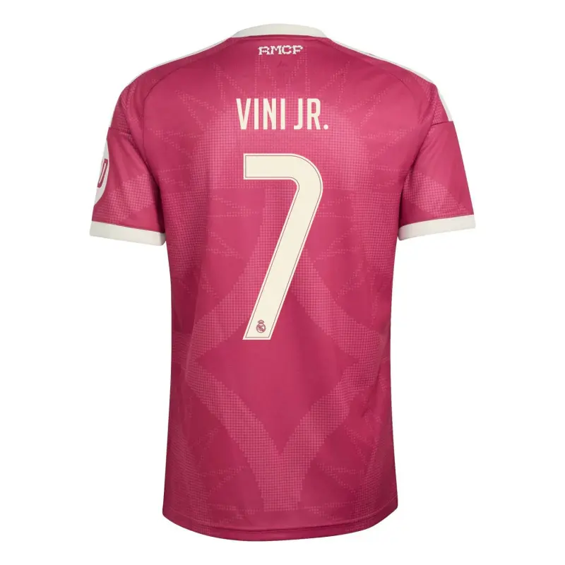 Camiseta VINI JR. 7 Real Madrid Third Equipación 2026/2027 Rosa con Parche HP