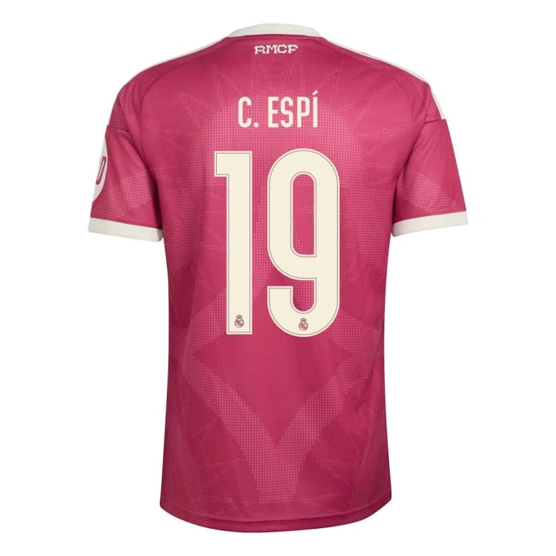 Camiseta C. ESPÍ 19 Real Madrid Third 2026/2027 Rosa con Parche HP