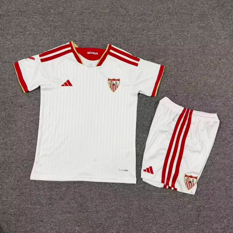 Camiseta Sevilla FC Home 2026/2027 Blanco Niño Kit con Parche La Liga