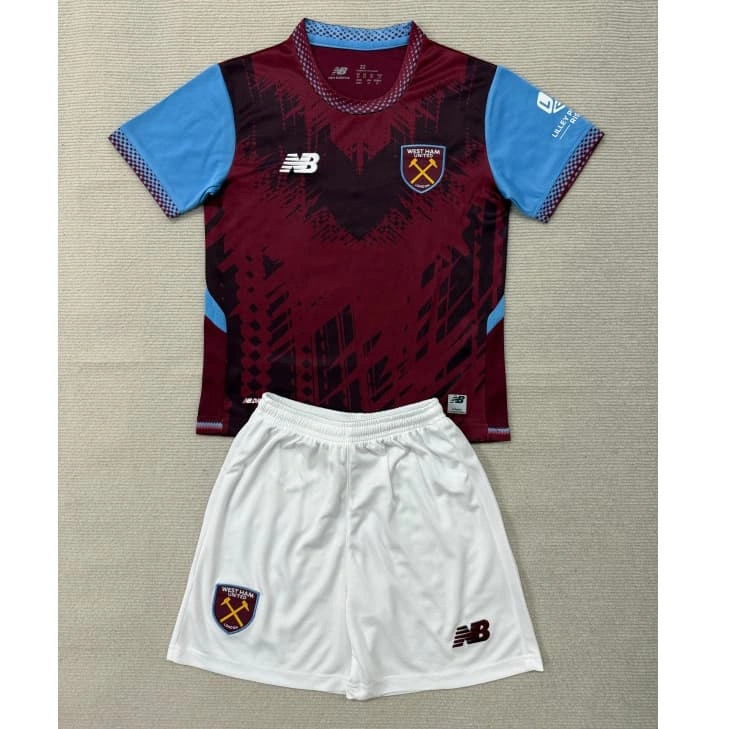 Camiseta West Ham United Home 2026/2027 Rojo Oscuro Niño Kit