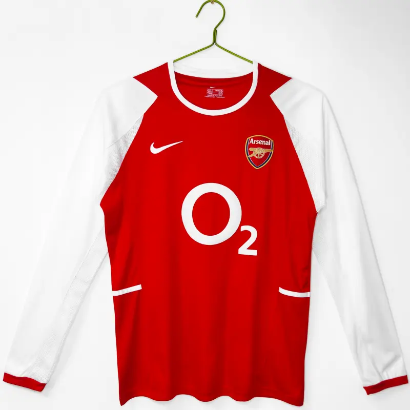Camiseta Arsenal Home Retro 2002/04 ML Rojo/Blanco