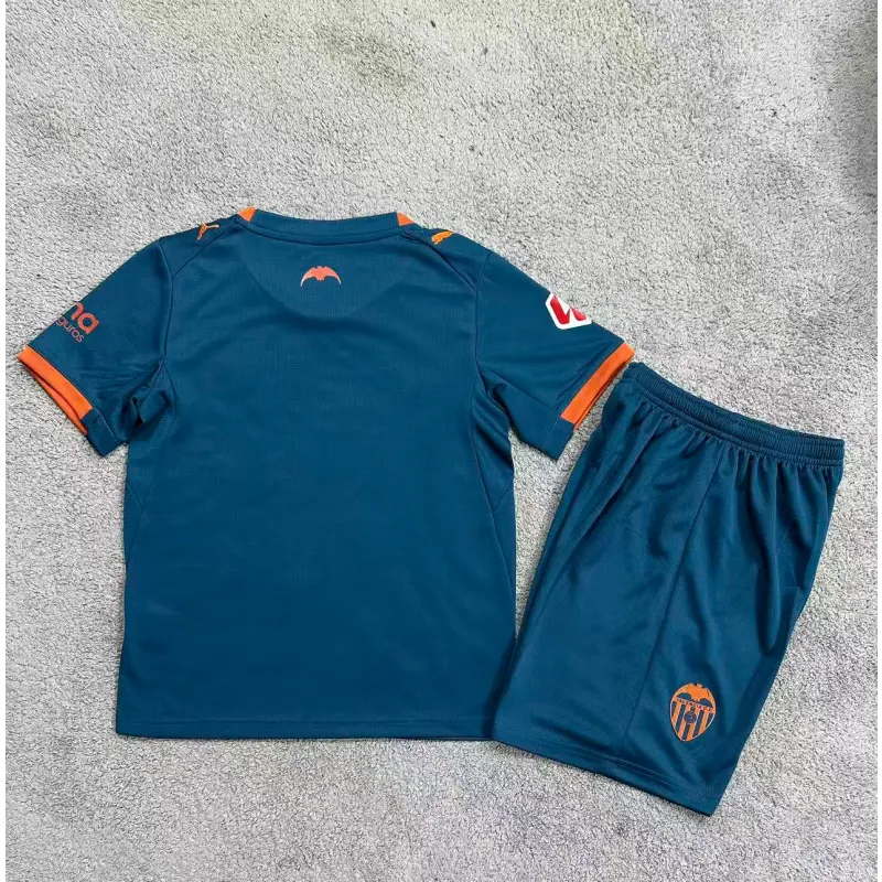 Camiseta Valencia Away 2026/2027 Azul Niño Kit con Parche La Liga