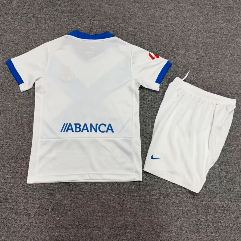 Camiseta Deportivo De La Coruna Third 2026/2027 Blanco/Azul Niño Kit con Parche La Liga