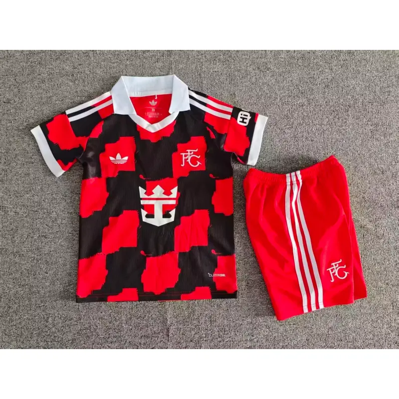 Camiseta Fulham F.C Away 2026/2027 Rojo/Negro Niño Kit