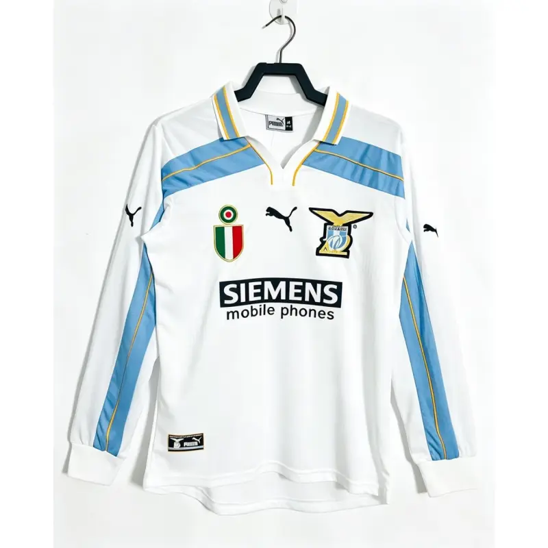 Camiseta Lazio Away 2000/2001 Retro ML Blanco/Azul