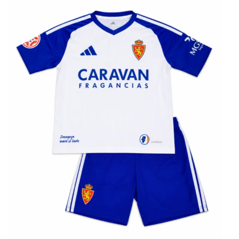 Camiseta Real Zaragoza Home 2026/2027 Blanco/Azul Niño Kit