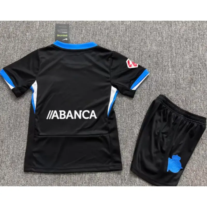 Camiseta Deportivo de La Coruña Away 2026/2027 Negro Niño Kit con Parche La Liga