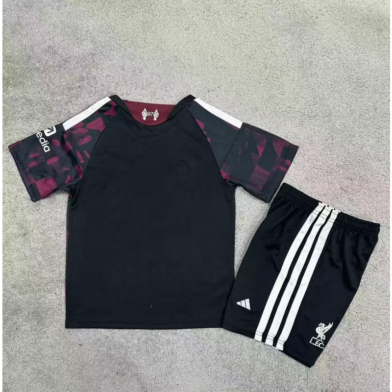 Camiseta Liverpool Third 2026/2027 Negro/Rojo Oscuro Niño Kit