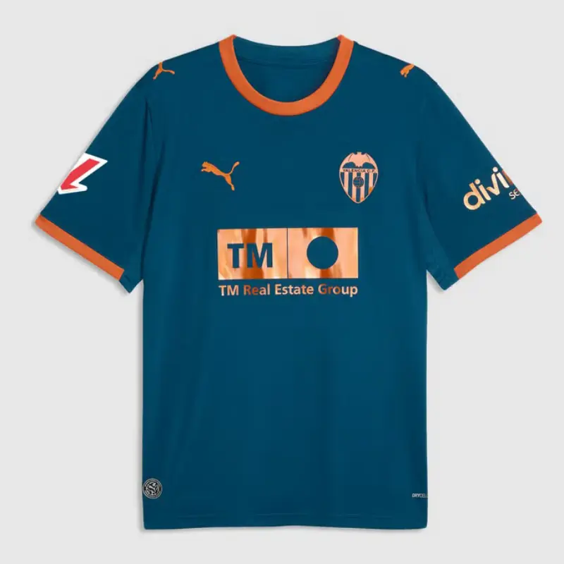 Camiseta Valencia Away 2026/2027 Azul con Parche La Liga