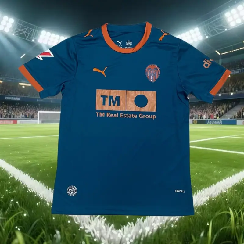Camiseta Valencia Away 2026/2027 Azul con Parche La Liga