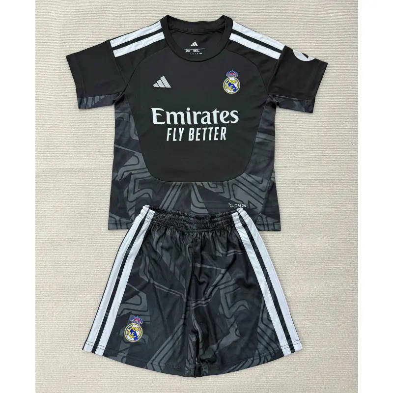Camiseta de Portero Real Madrid Home Equipación 2026/2027 Negro Niño Kit