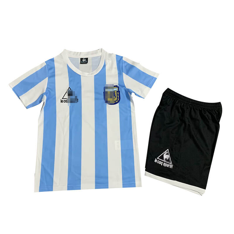 Camiseta Argentina Retro 1986 Home Niño Kit
