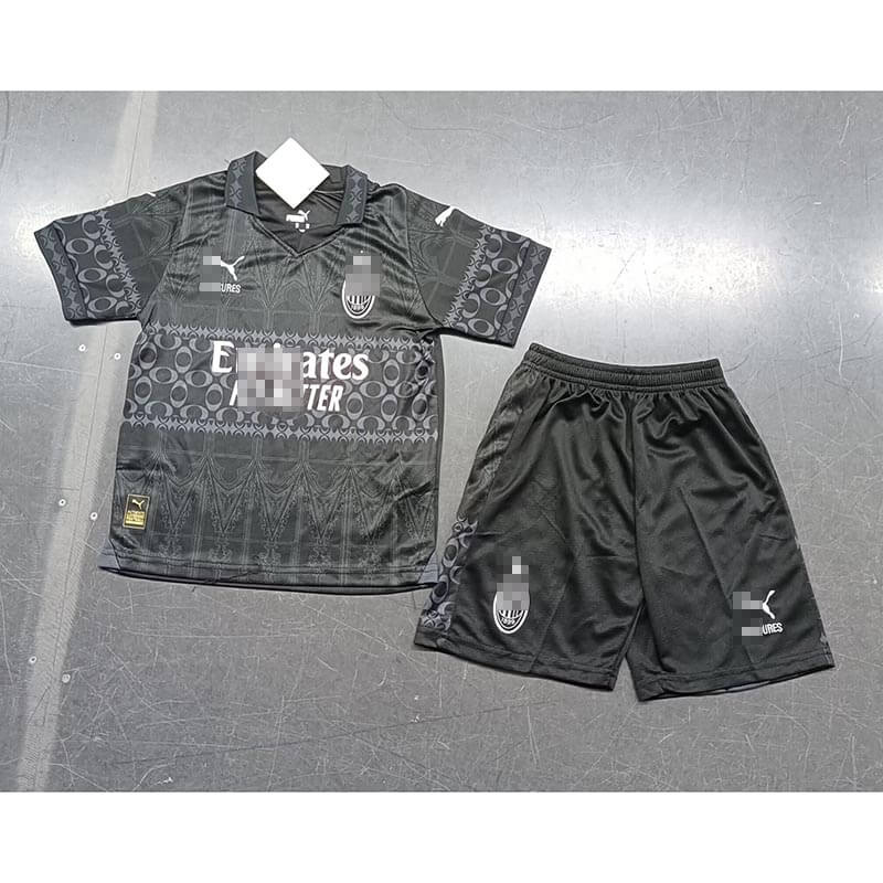 Camiseta AC Milan 2023/2024 Negro 4th Niño Kit