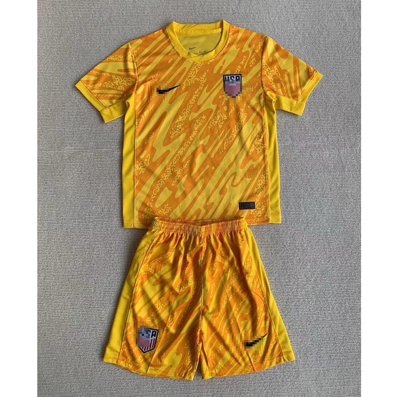Camiseta De Portero EE.UU. Amarillo 2024 Niño Kit